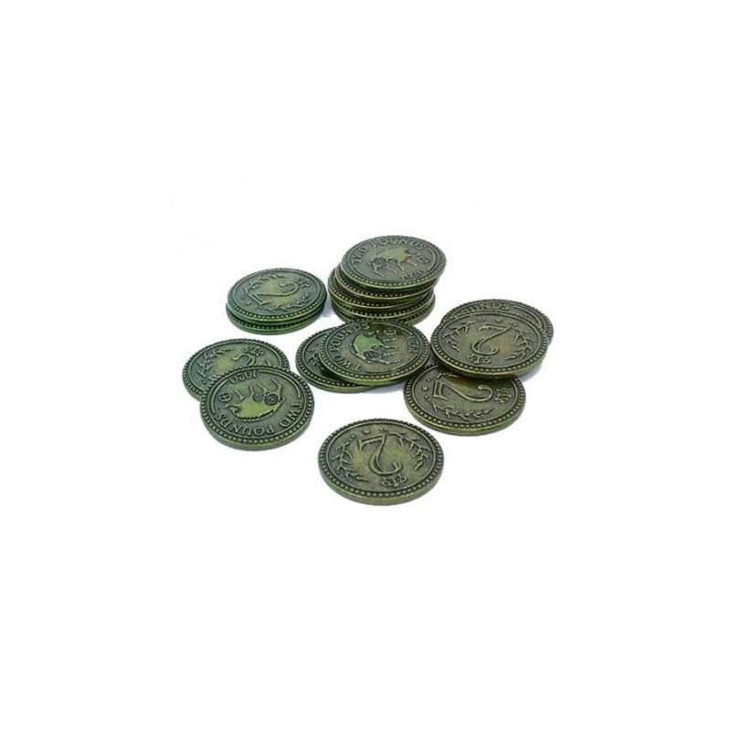 Monedas metálicas 2$ para Scythe - 15 monedas