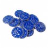 Monedas metálicas promo azules 10$ para Scythe - 15 monedas