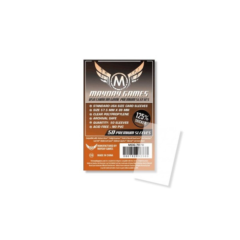 Mayday Premium USA Chimera Game Sleeves 50ct 57.5 X 89 MM Orange Talisman 