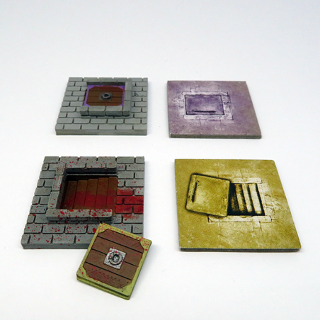 Vault door tiles for Zombicide Black Plague - 4 pieces