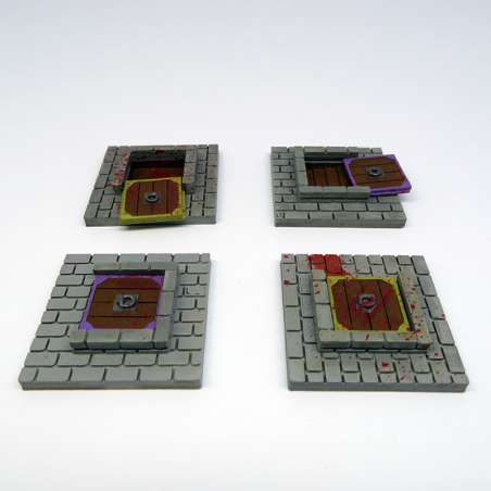 Vault door tiles for Zombicide Black Plague - 4 pieces