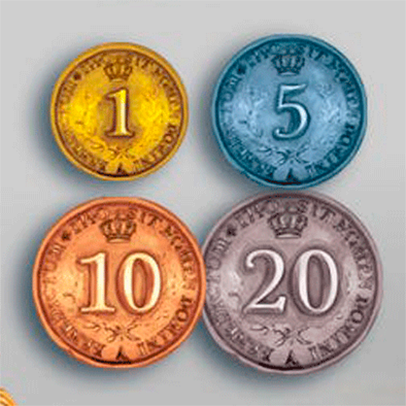 Metal Coins for Rococo Deluxe Edition - 50 Pieces
