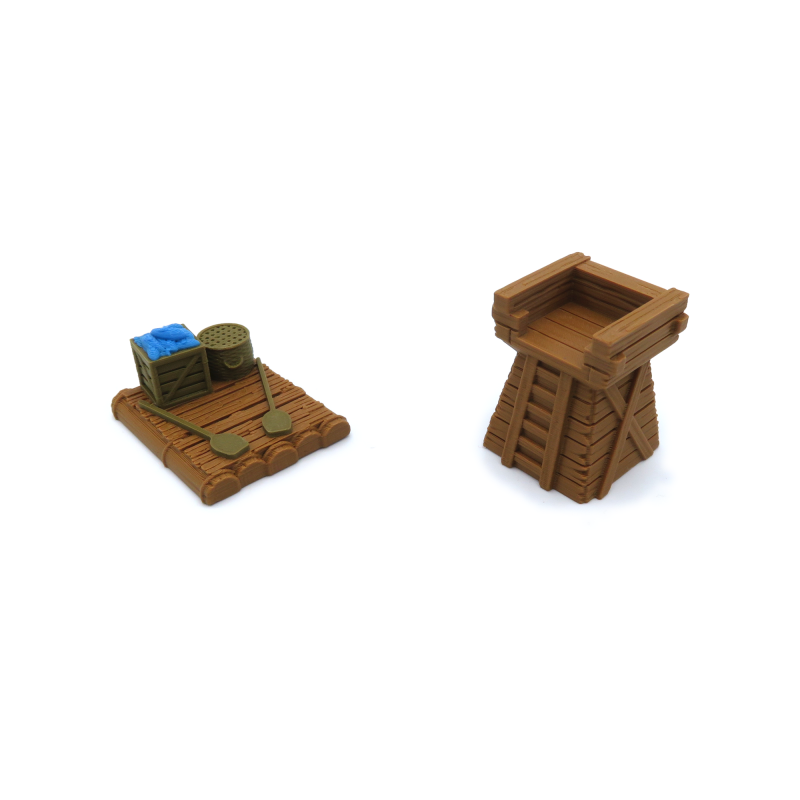 3D Printed Ferry & Tower Tokens for Root (2 pieces)