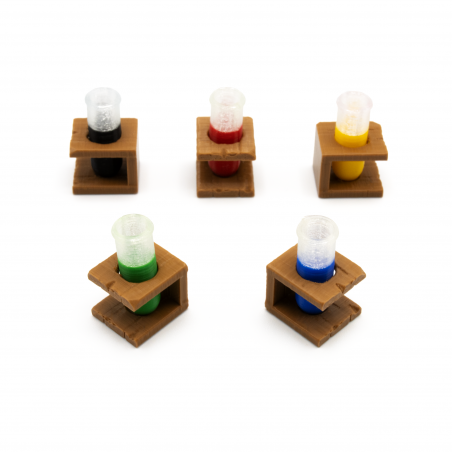 Test tube tokens for the Quacks of Quedlinburg board game. Upgrade accessory. 3D parts