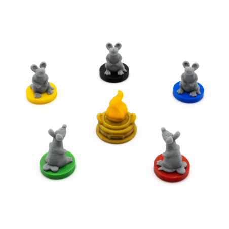 Rat tokens and turn marker for the Quacks of Quedlinburg. Board game accessories, upgrades and parts.