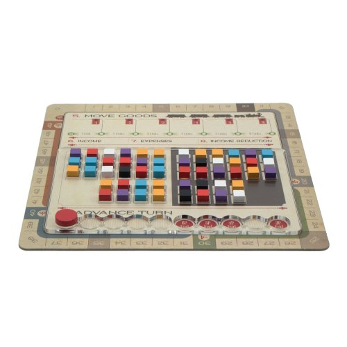 Goods organizer for Age of Steam. Acrylic Overlay, board game accessory