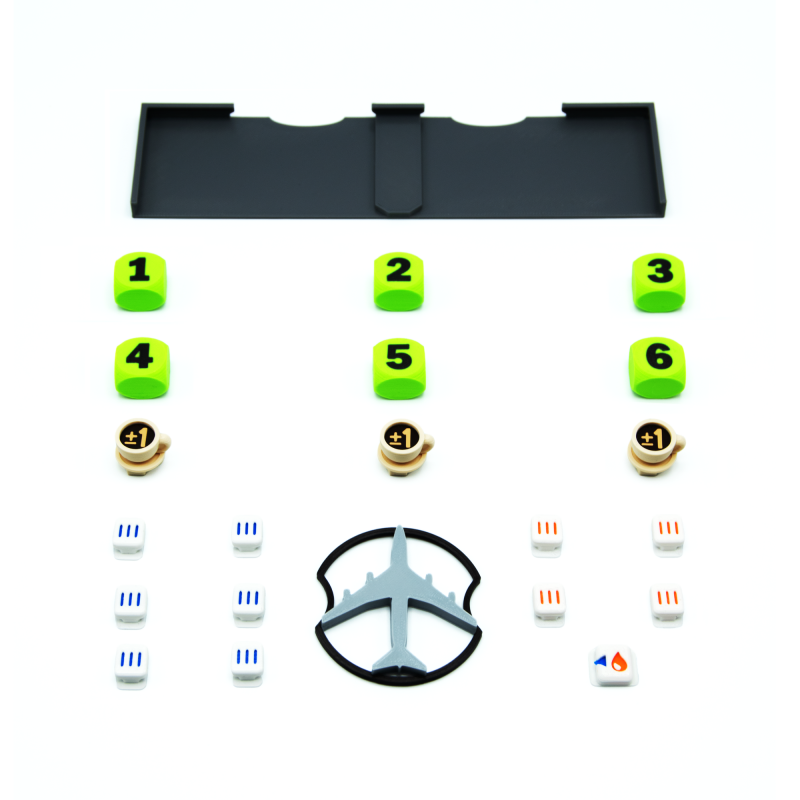 Upgrade accessory for Sky Team board game. Switch tokens, markers, tracks holder and other components.