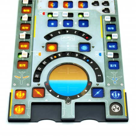 Switch tokens and tracks holders compatible with Sky Team. Board game components and 3D parts.