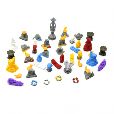 Upgrade accessory compatible with the board game Arcs. 304 3D Pieces. Components, tokens and parts.