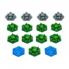 Forest, City & Ocean Tiles for Terraforming Mars:  Amazonis & Vastitas Expansion - 15 pieces. Board game accessory.