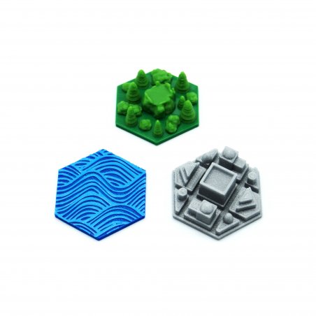 City, ocean and forest tiles compatible with the board game Terraforming Mars Oceanis and Vastitas expansion