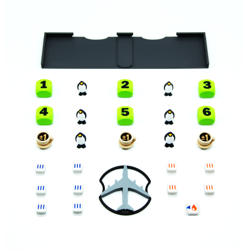 Upgrade accessory for Sky Team board game and Turbulence expansion. Switch tokens, markers, tracks holder and other components.