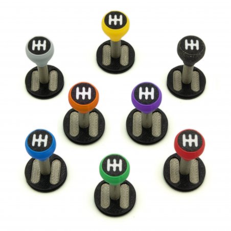 Multicolor Gearlever tokens compatible with the board game Heat: Pedal to the Metal