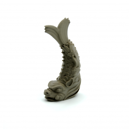 Round Marker Token for the White Castle board game. 3D Shachihoko detailed figure