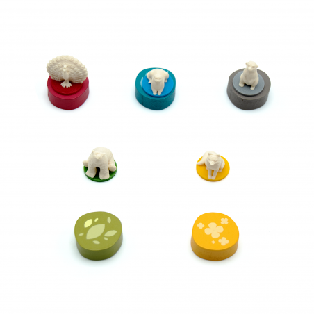 Tokens deluxe 3D de animales compatibles con el juego de mesa Harmonies