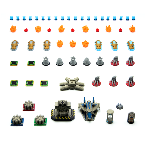 Upgrade kit for Nemesis Retaliation. Data Tokens, Markers, Terrain pieces and more. Board game accessory
