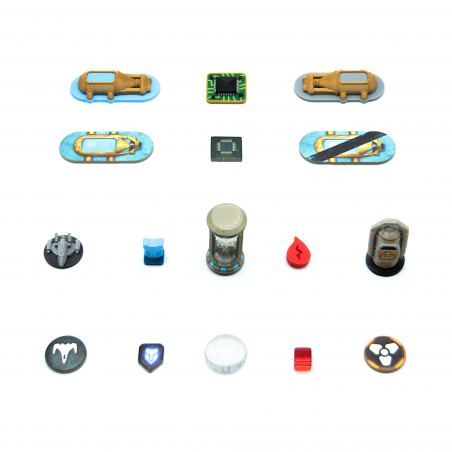 Nemesis Retaliation compatible upgrade parts: comparison with the original cardboard tokens