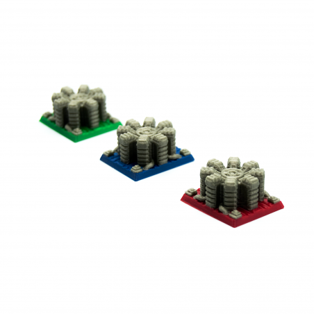 Miniaturas deluxe de control de soporte vital para Nemesis Retaliation. Tres colores.