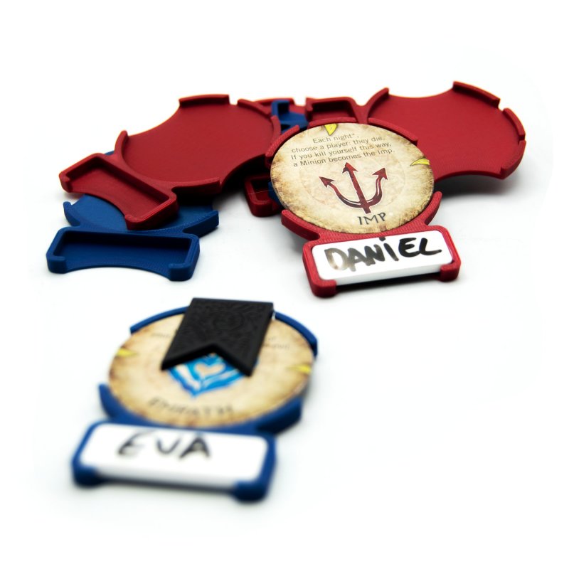 Bandejas para tokens de personaje y etiquetas de nombre compatibles con Blood on the Clocktower