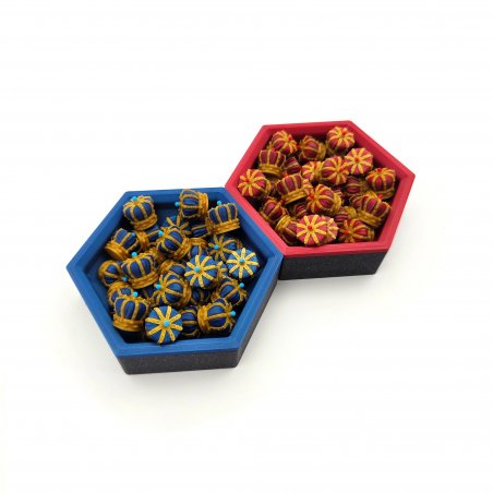 Magnetic hexagonal token trays. Board Game upgrade