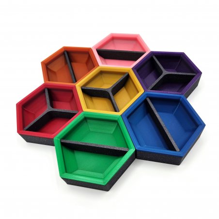 Cuencos magnéticos hexagonales - Colores SIlk Seda - Accesorio de mejora para juego de mesa