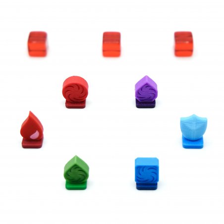 Life, Block and Energy trackers compatible with Slay The Spire: The Board Game. Upgrade accessory