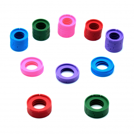 Colored faction miniature bases for Wonderland’s War board game upgrade