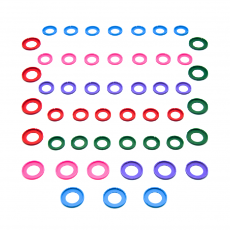 Board game upgrade accessory colored miniature bases compatible with Wonderland’s War