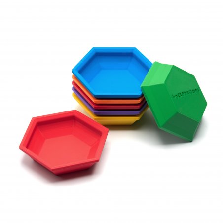 Bandejas de tokens para juegos de mesa. Hexagonales y apilables. Accesorio de mejora
