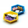 Stackable hexagonal token trays with dividers. Board Game upgrade