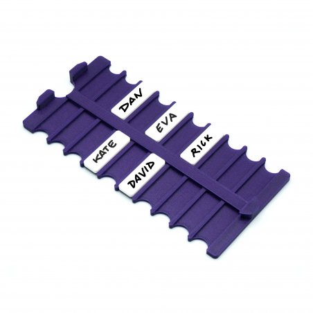 Organizer case for BOTC name tags with secure storage and portable board game accessory design