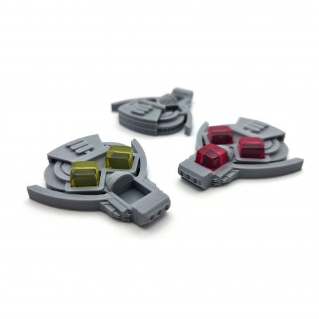 Miniaturas de acorazados compatibles con Voidfall. Accesorio de mejora para juego de mesa.