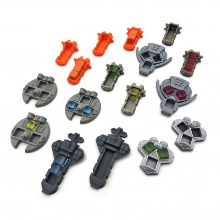 Miniaturas 3D de naves compatibles con el juego de mesa Voidfall. Accesorio de mejora.