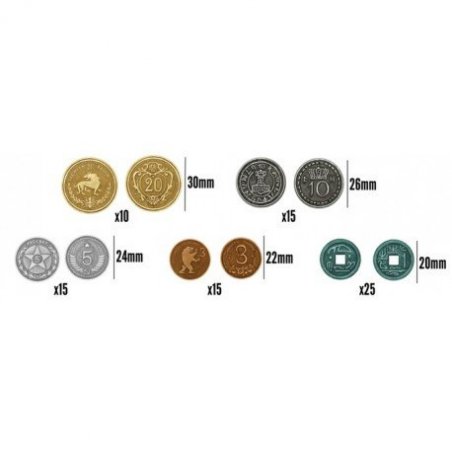 Monedas metálicas para Scythe - 80 monedas